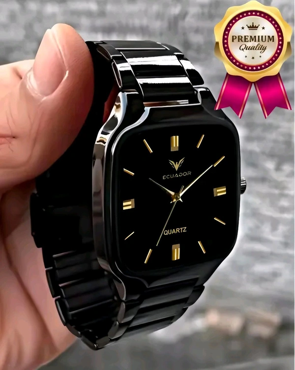 Ecuador Elegant Design Analog Wrist Watch For Boys/Men - Black, Free