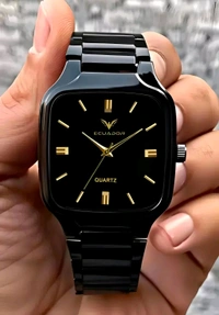 Ecuador Elegant Design Analog Wrist Watch For Boys/Men - Black, Free