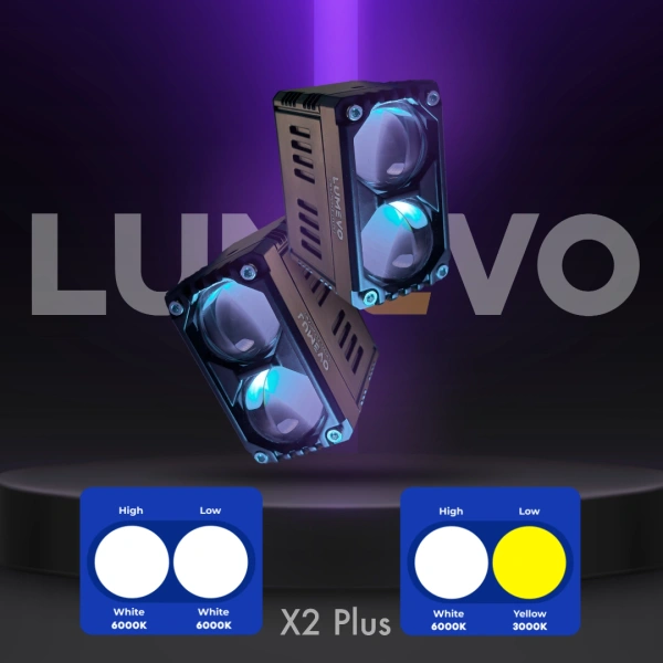 LUMEVO X2 PLUS ( Free Wiring harness ) White/White - Low: White ( 6000k ) / High: White ( 6000k )