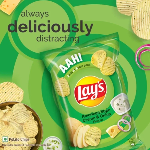 Lays American Style Onion & Cream Chips - 73gm