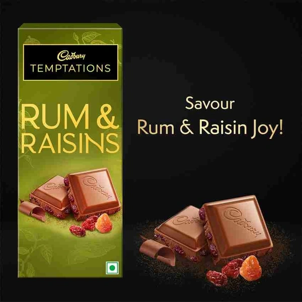 Cadbury Temptation Rum & Raisin Chocolate Bar - 80 g