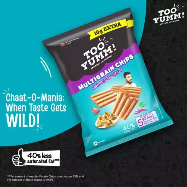 Too Yumm MultiGrain Chips Dahi Papdi Chaat - 45g