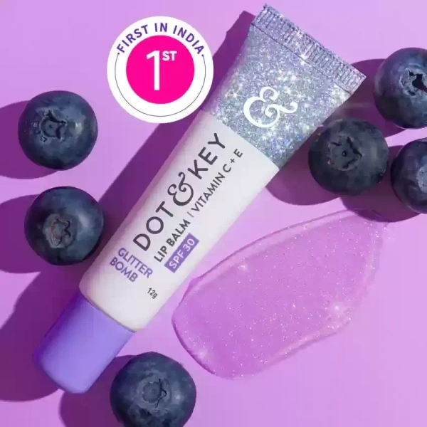 Dot & Key SPF 30 Tinted Lip Balm (Blueberry Blast Glitter Bomb) - 4.9 g