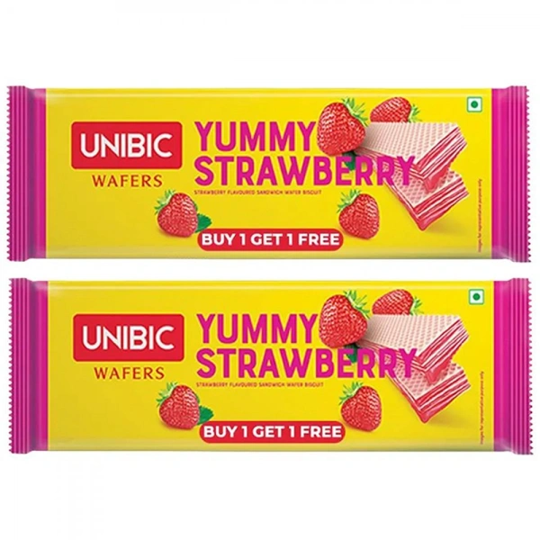 Unibic B1 G1 - Yummy Strawberry Wafers - 2 x 75 g