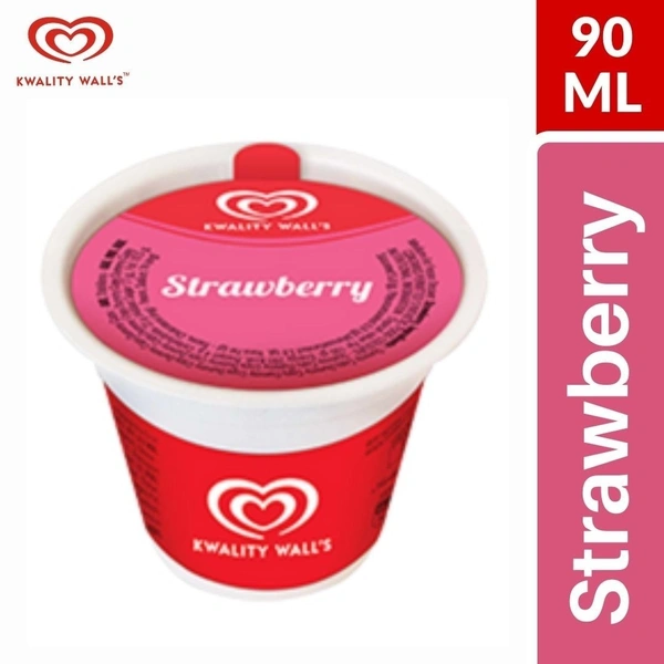 Kwality Walls Strawberry Cup Ice Cream - 90 ml