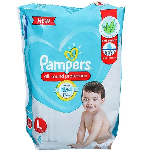 Pampers Pants Large 9-14KG 6 PANTS