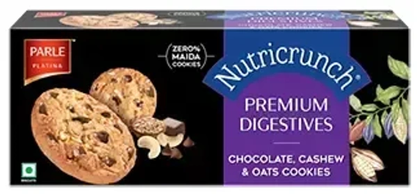 Parle Nutricrunch Chocolate Cashew & Oats Cookies - 75 gm