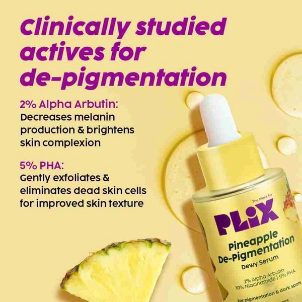 Plix 2% Alpha Arbutin Pineapple Face Serum for pigmentation & dark spots - Plix - 30 ml