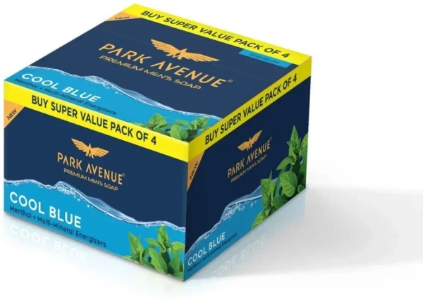 park avenue Cool Blue Men'S Soap (Menthol + Multi Mineral Energizers) - 125 g