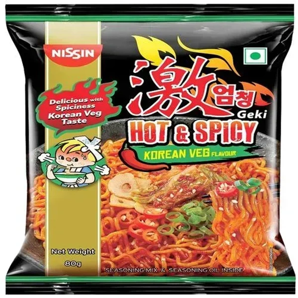 Nissin Geki Hot & Spicy Korean Veg Flavoured Instant Noodles