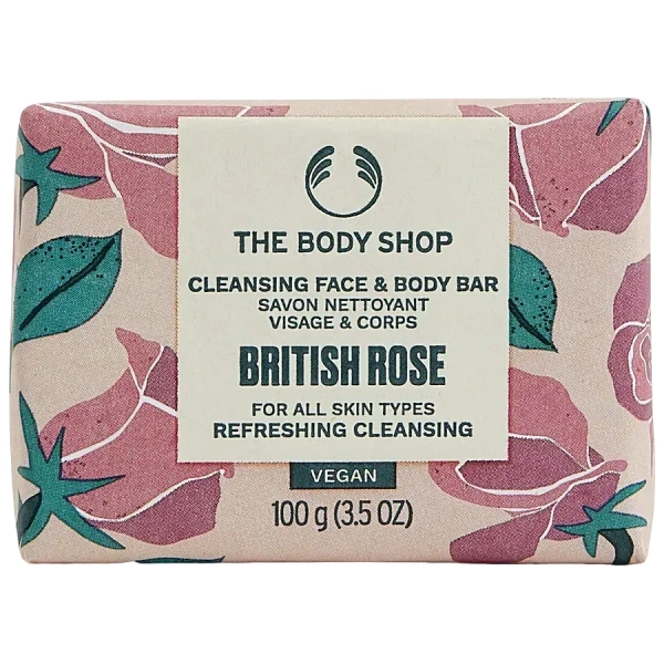 The Body Shop British Rose Cleansing Face & Body Bar - 100 g