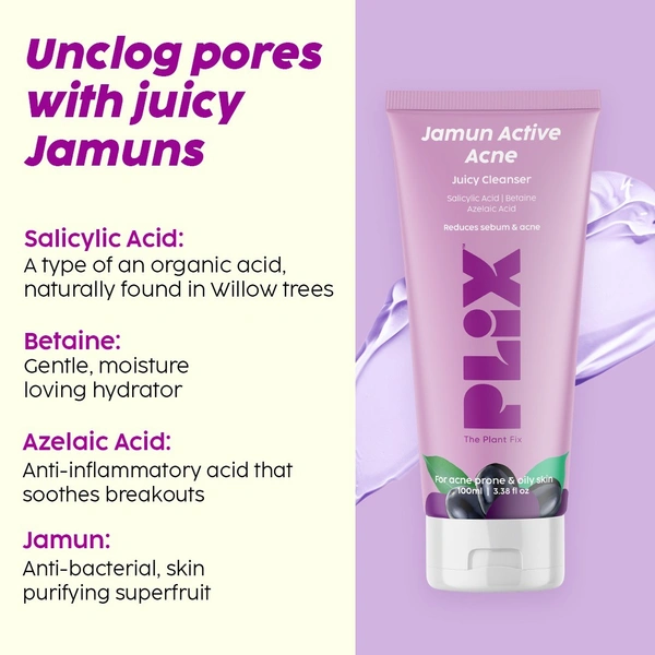 Plix Jamun Active Acne Juicy Cleanser - 100 ml