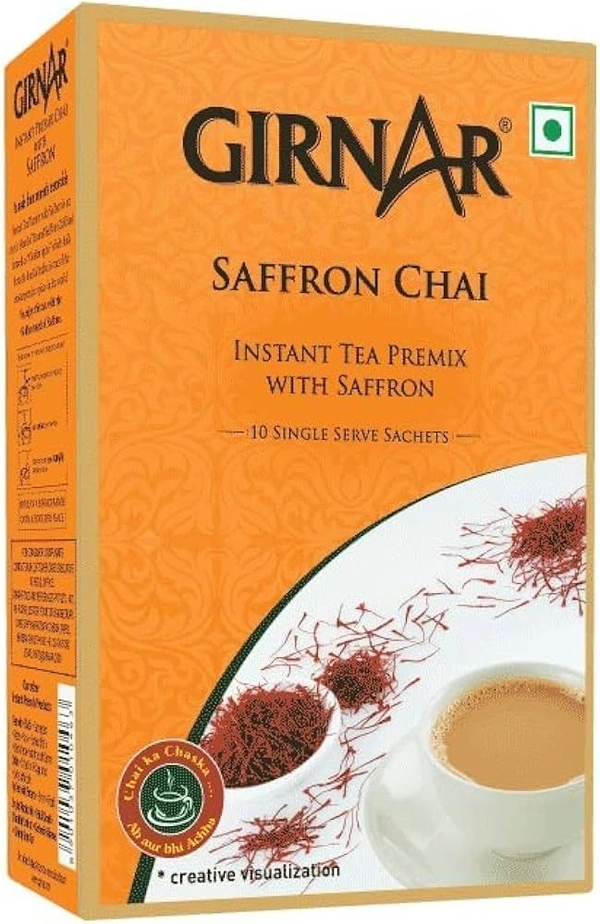 Girnar Saffron Chai Instant Tea Premix - 10 tea bags