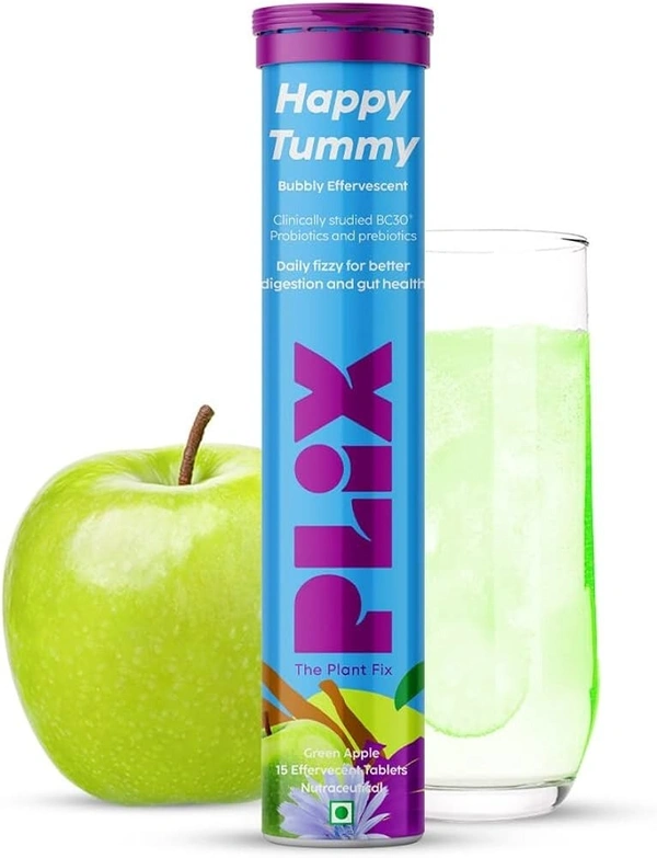 Plix The Plant Fix Happy Tummy Effervescent - 15 tablets