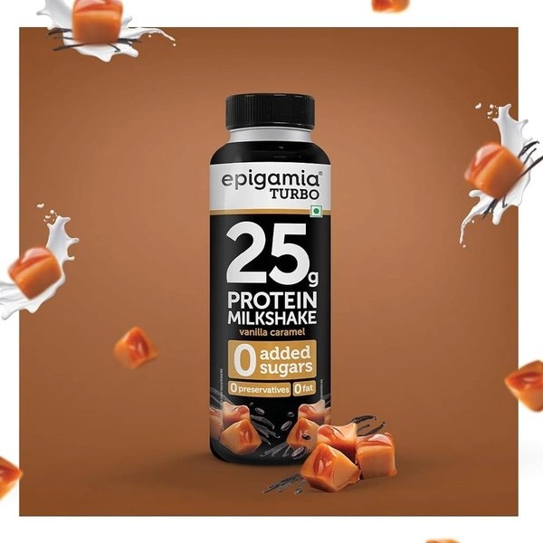 Epigamia Vanilla Caramel Flavoured - 25G Protein Milkshake - 250 ml