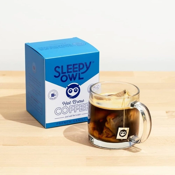 Sleepy Owl French Vanilla Dip Bag Coffee  - 1 Satchet, 10g