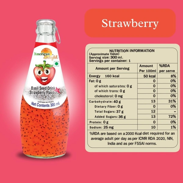 Americano  Basil Seed With Strawberry Drinks 