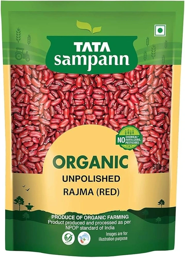 Tata Sampann Organic Unpolished Red Rajma - 500 g