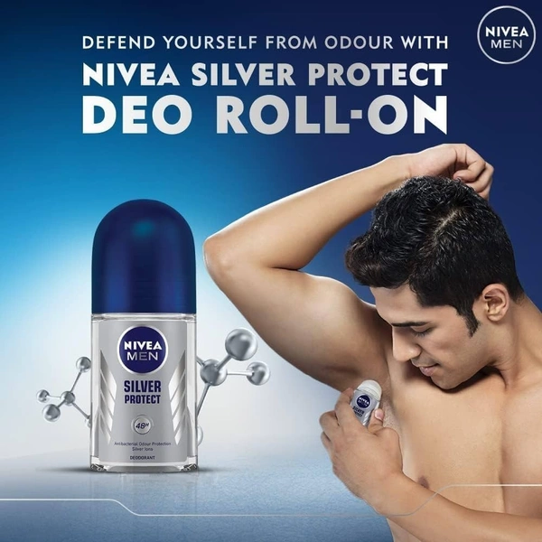 Nivea Men Silver Product Roll On Deodorant  - 50ml