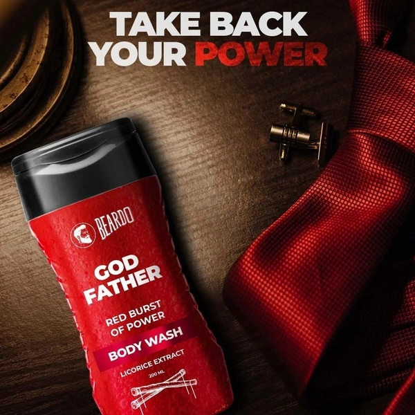 Beardo God Father Red Burst Of Power Body Wash - 200ml