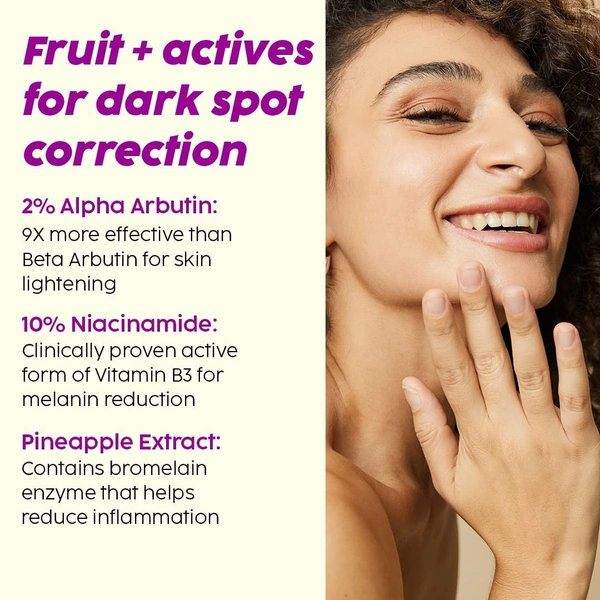 Plix 2% Alpha Arbutin Pineapple Face Serum for pigmentation & dark spots - Plix - 30 ml
