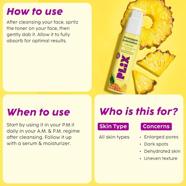 Plix Pineapple PHA 3% Alcohol Free Face Toner - Plix