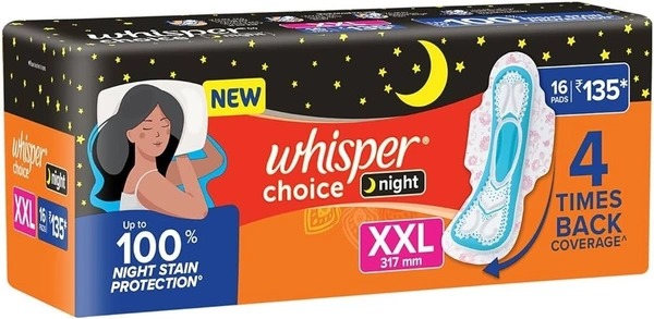 Whisper  Choice Stain Protection Sanitary Pads (XXl)
