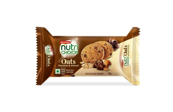 Brittania Nutrichoice Chocolate Almond Oats Biscuit - 75 g