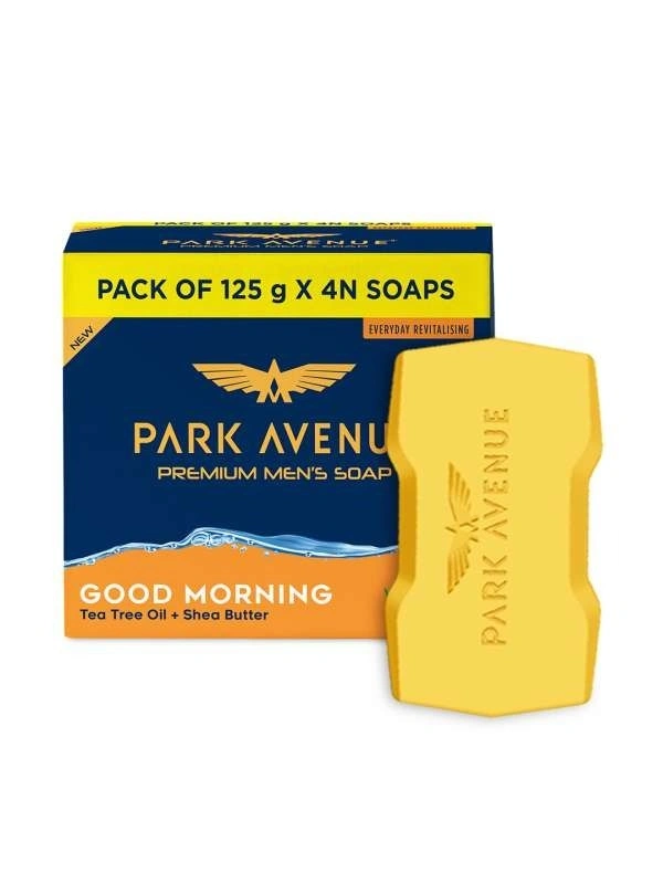 park avenue Good Morning Men'S Soap (Tea Tree Oil + Shea Butter) - 125 g