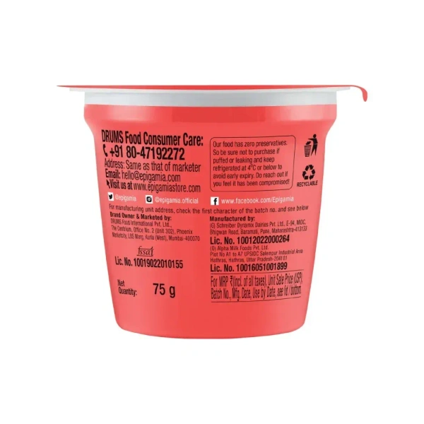 Epigamia Everyday Yogurt Strawberry Flavoured