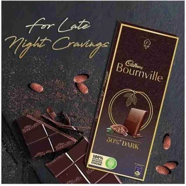 Cadbury Bournville 50% Cocoa Dark Chocolate Bar - 80 g