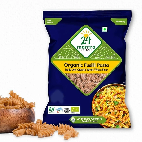 24 mantra Organic Wholewheat Fusili Pasta - 400 g
