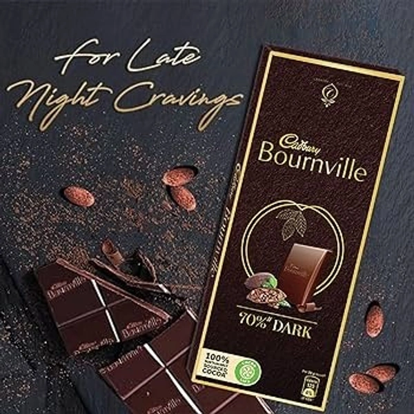 Cadbury Bournville Cocoa 70% Dark Chocolate Bar - 80 g
