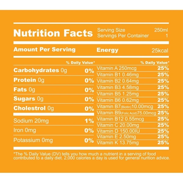 Aquatein - Vitamin Water- Sunny Orange - 250ml
