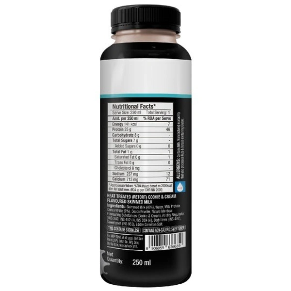 Epigamia Cookies And Cream Flavoured - 25G Protein Milkshake - 250 ml