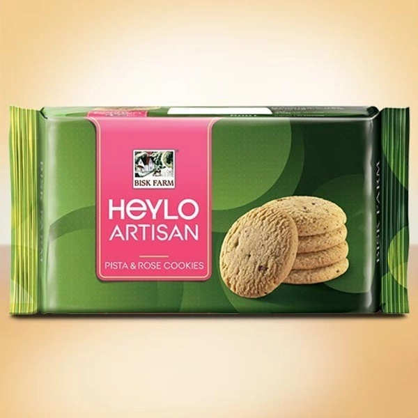 Biskfarm Heylo Artisan Pista & Rose Cookies - 100 gm