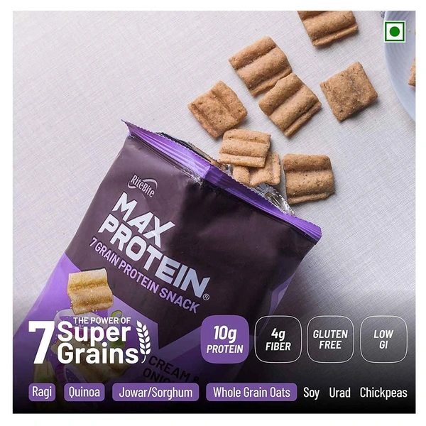Max Protein Cream N Onion Grain Chips