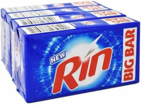 Rin Detergent Bar (250 G) - Pack Of 4 - 4 x 250 g