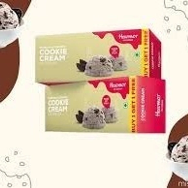 Havmor Cookie & Cream Ice Cream Family Pack (Buy 1 Get 1) - 700 ml + 700 ml