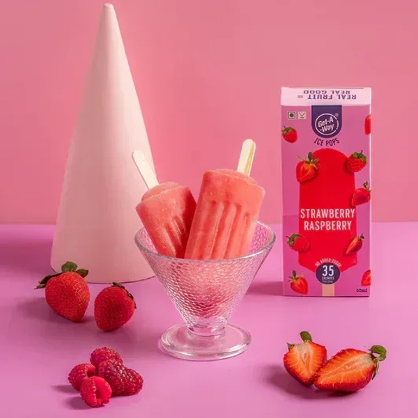 Get-A-Whey Strawberry Rasberry Zero Sugar Ice Pop - 70 ml