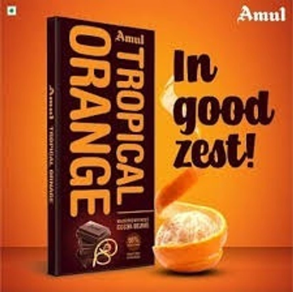 Amul Tropical Orange - Dark Chocolate Infused With Oranges - 150 g