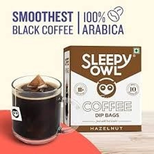 Sleepy Owl Hazelnut Dip Bag Coffee  - 1 Satchet, 10g