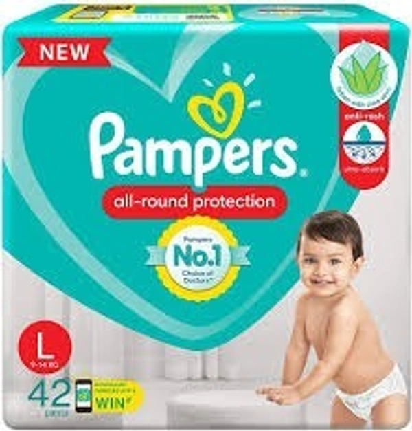 Pampers Diaper With Aloevera ( L, 9-14 Kg ) - 1 pack (6+1 free piece)