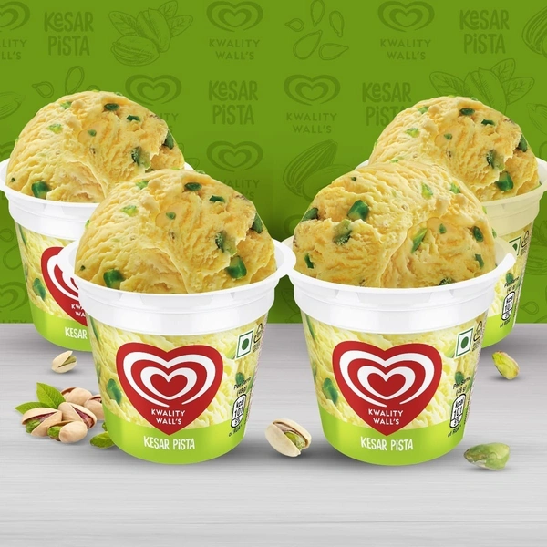 Kwality Walls Kesar Pista Cup Ice Cream - 90 ml