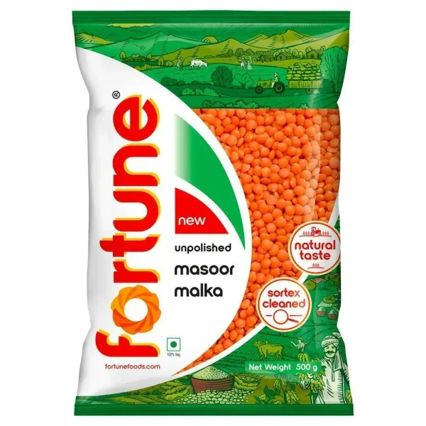 Fortune Unpolished Masoor Malka - 500 g