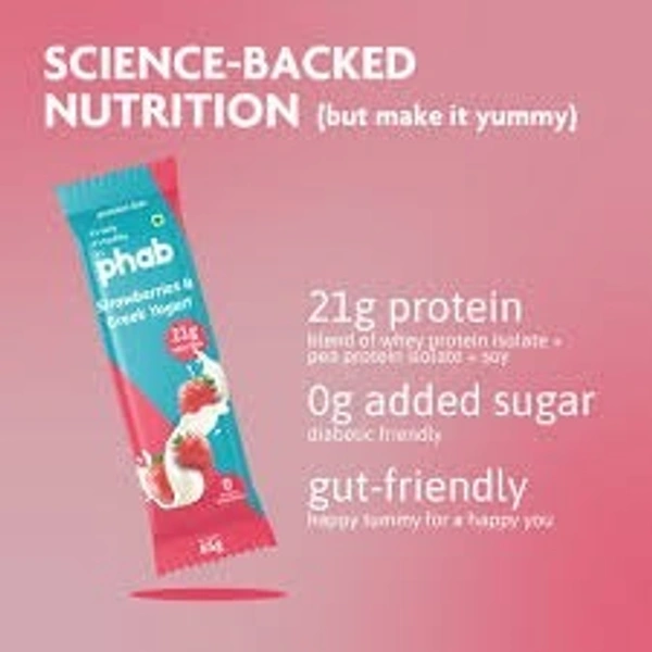Phab Strawberries & Greek Yogurt - 21G Protein Bar - 65 g