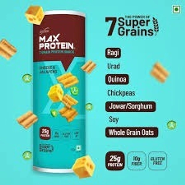 Max Protein Cheese & Jalapeno Grain Chips Cannisters
