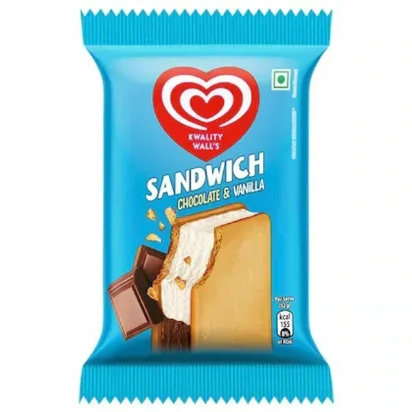 Kwality Walls Sandwich Chocolate & Vanilla  - 80ml
