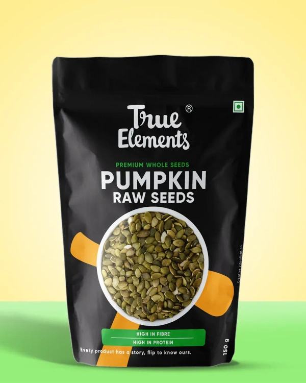 True Elements Pumpkin Seeds Raw - Premium Whole Seeds - 150 g
