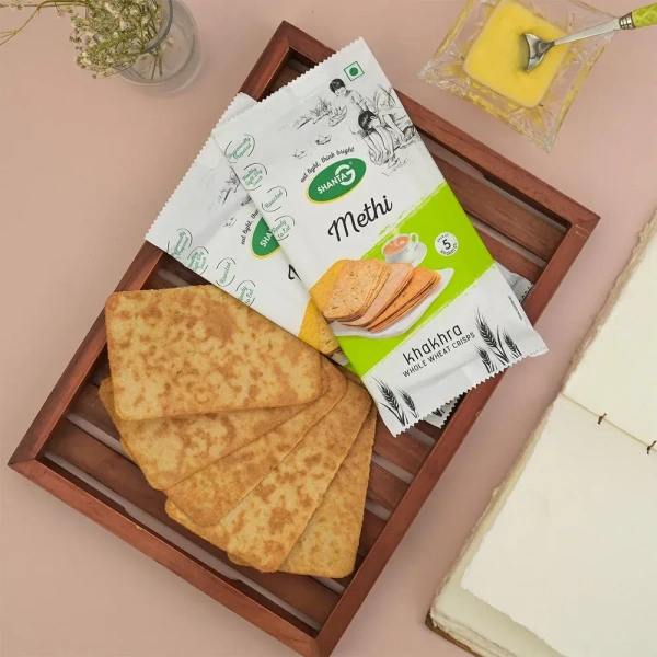 Shanta G Methi Wheat Crisps Khakhra - 35 g (5 pieces)